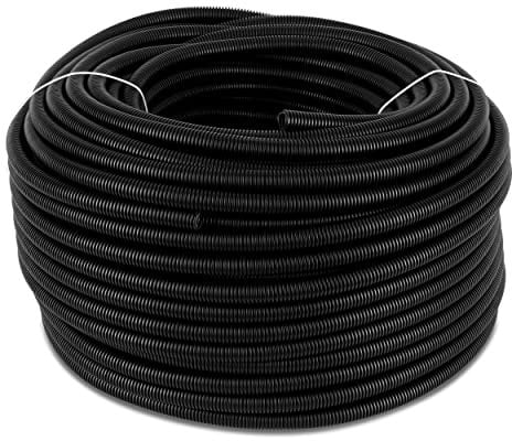 REV 0031314436104 ISO pipe Cable Conduit EN20, Flexible, 100 m, 750 N/5 cm, -5 °C to +60 °C, Dark Grey/Black, 14,5mm