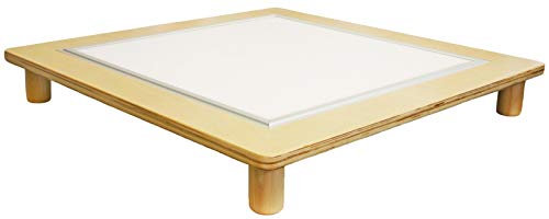 KL-Toys Leuchttisch Weiss / Leuchtpanele (55x55cm) / 22 mm starker Buchenholzrahmen (75x75cm) / für Verschiedene Kreativtechniken + Legespiele