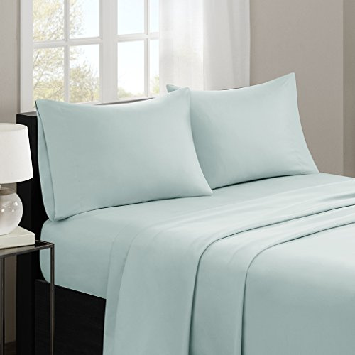 Madison Park 3M Microcell Twin Sheet Set, Moisture Wicking, 3Pcs, Seafoam