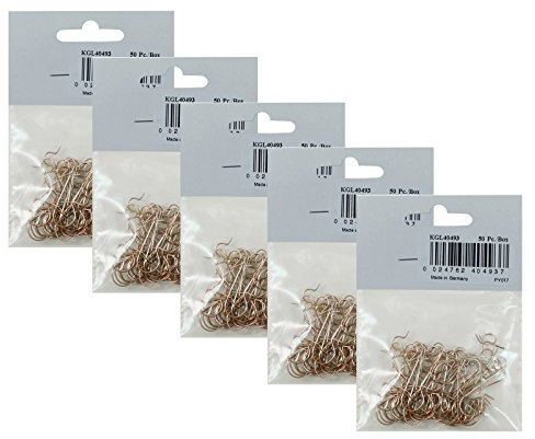 OLShop AG 5er Set Schnellaufhänger Gold für Weihnachtskugeln (5 x 50 Stück), Christbaumkugeln, Weihnachtsschmuck, Aufhänger, Weihnachtsaufhänger, Kugelaufhänger
