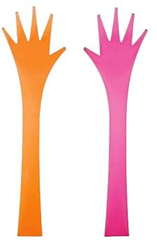 ZAK Designs 0920-0420E - Posate per Insalata Helping Hands, 2 pz, Colore: Arancione/Fucsia