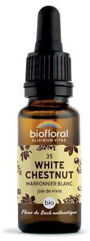 BIOFLORAL - 35 White Chesnut, Marronnier Blanc BIO DEMETER - Joie de Vivre - Fleur de Bach Authentique - Compte-gouttes 20 ML