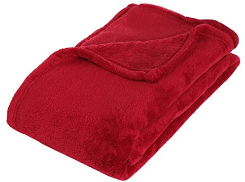 Plaid Microfibre Rouge 125 x 150 cm - Atmosphera