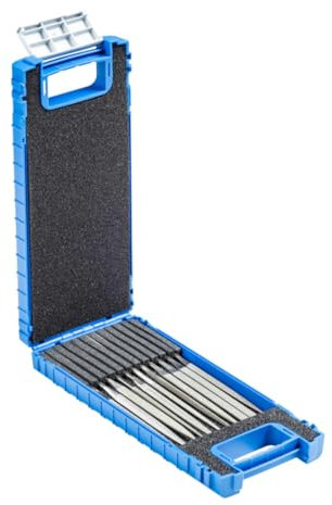 PFERD Diamant-Nadelfeilen-Set, 11-teilig, Korngröße D 91, 140mm, in bruchfester Kunststoffbox, 15842111 – Für den universellen Einsatz im Werkzeugbau