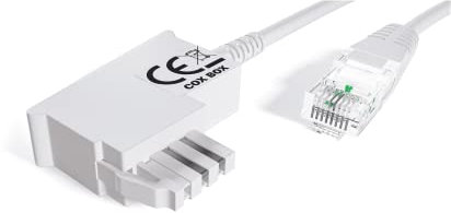 COXBOX 2,5 m DSL Kabel Fritzbox, Speedport, Easybox - TAE Kabel RJ45 weiß - VDSL ADSL WLAN Router-Kabel mit Twisted Pair für eine zuverlässige Verbindung