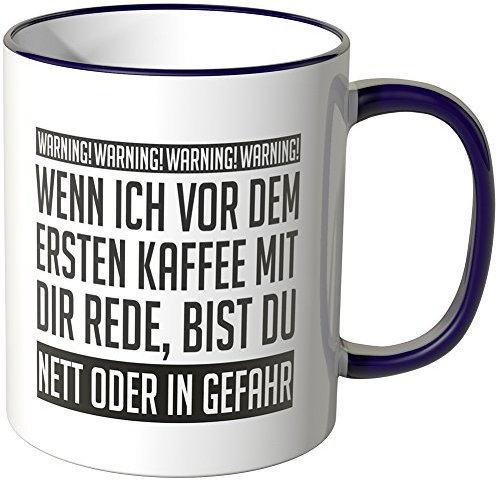 WANDKINGS® Tasse, Spruch Wenn ich vor dem ersten Kaffee... - LILA