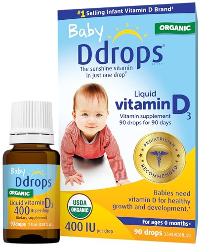 Ddrops Baby 400 IU, Vitamin D, 90 Drops 2.5mL (0.08 Fl. Oz (Pack of 1))
