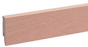 50 Mètres plinthes hêtre naturel 60 mm
