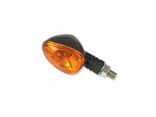 Blinker Set M10 schwarz Doozy orange, kurz | R10W BA15s 12 V 10 W, kurzer Blinkerarm, 2 Blinker kompatibel mit Mobylette, Longjia, Morini