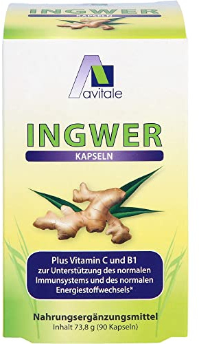 Avitale Ingwer Plus Vitamin C und B1 Kapseln, 90 St. Kapseln