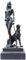 Antike Fundgrube Bronze Figur Pharaonin mit Leopard auf edlem Marmorsockel Skulptur Statue H: 27 cm (2059)