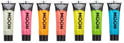 Moon Glow Pintura para rostro y cuerpo que brilla en la oscuridad, 12 ml, fosforescente, carga para brillar (Paquete de 1)