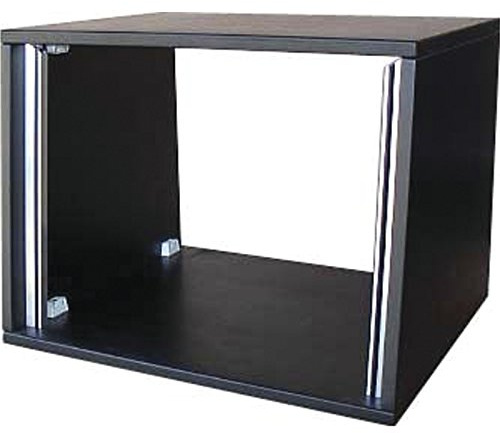 MUSIC STORE Studiorack, 8HE Birke MP Bausatz, Schwarzlack, 7° Schräg, Studio Rack