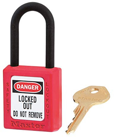 Candado de consignación dieléctrico de 38 mm de ancho de termoplástico Zenex™ con arco de nailon de 38 mm de alto - Rojo