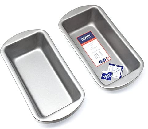 Lets Cook Cookware - Set of Two - 2LB Loaf Pans, 900g, British Made with Teflon Non Stick