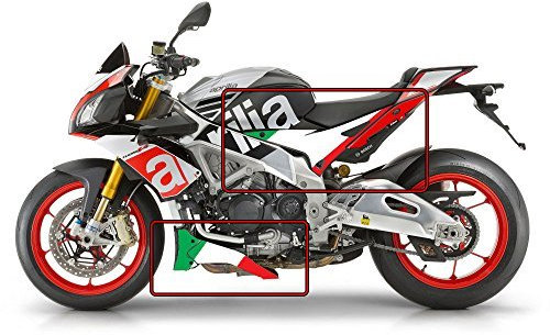 Aprilia Tuono V4 1100 Factory italienische Flagge Bauch und Seitenwand Grafik Satz ( flacher Farb )