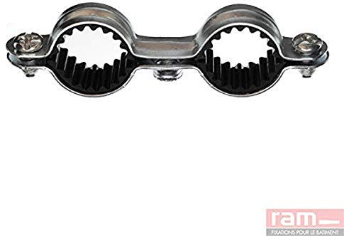 Ram - Colliers Doubles Isophoniques Acier, 18mm, Sachet de 5