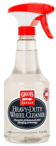 Griot's Garage Heavy-Duty Wheel Cleaner for All Wheel Finishes, Breaks Down and Removes Stubborn Brake Dust and Grime, PH Balanced, Non-Acidic, 10973, 22oz