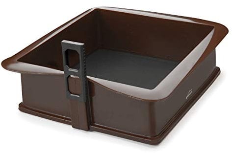 LACOR - 66777 - Abnehmbare Form Silikon Platz, Gebäck Form, Non-Stick-Lebensmittel Silikon, sicheren Verschluss, ideal für Pastell und Kuchen, Glasbasis, 25 x 25cm, Braun