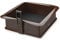 LACOR 66777 Molde Desmontable Cuadrado de Silicona, Molde de reposteria, Silicona alimentaria antiadherente, Cierre seguro, Ideal para Pasteles y Tartas, Base de cristal, Marrón, 25 x 25 x 7.5 cm