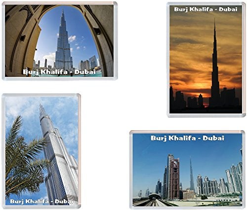 Burj Khalifa - Dubai - 4 PACK - Jumbo Fridge Magnet/Magnets