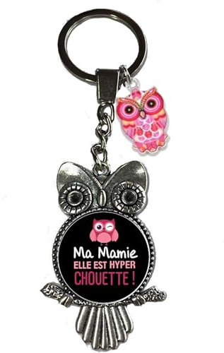 Porte-clé métal Ma chouette Mamie - Idée cadeau pour Noël, fête des grands-mères et anniversaire