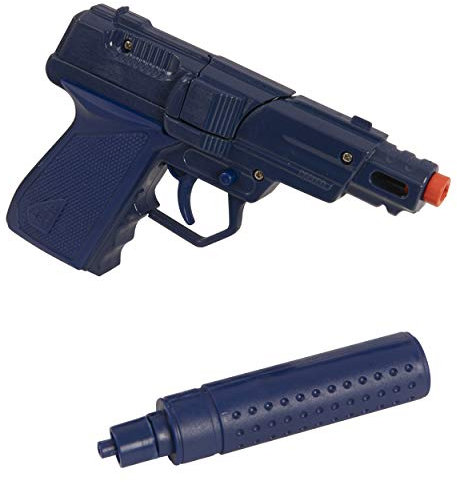 HTI Toys Swat Mission Die-cast Metal Cap Gun Pistol With Silencer | Great Fun For Adults Kids Boys & Girls Role Playing Toy Guns - 2 Assorted Colours (Blue / Red)