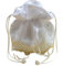 LadyMYP© Brauthandtasche, Brautbeutel mit Strasssteinen und Perlen auf Spitze, Hochzeit Kommunion (weiß)