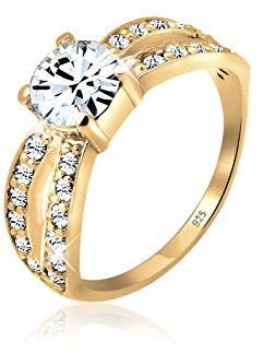 Elli Ring Damen mit Kristall Glamour in 925 Sterling Silber