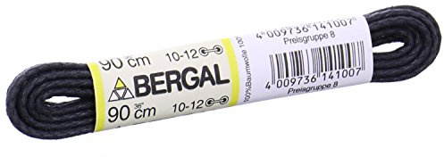 BERGAL 1 Paar Schnürsenkel schwarz - gewachst - rund - Ø 2,5 mm (120 cm)
