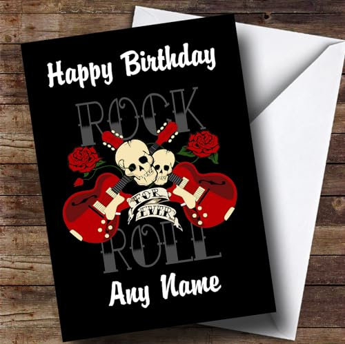 Rock N Roll Music Personalised Birthday Card | Birthday Card | Sports, Hobbies & Interests Card