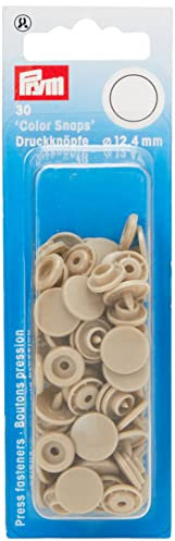 Prym 393142 Nähfrei Druckknopf Color Snaps rund 12,4 mm champagner, Kunststoff, 12.4 mm