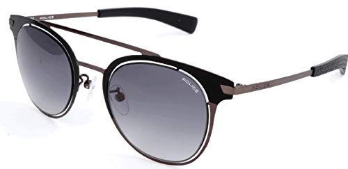 POLICE SPL158 Police Sonnenbrille SPL158 Rund Sonnenbrille 49, Schwarz