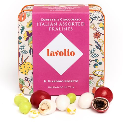 Lavolio Il Giardino Segreto 150g – Coffret Cadeau Pralines Chocolat Fruits | Pralines italiennes aux amandes et fruits enrobés de chocolat