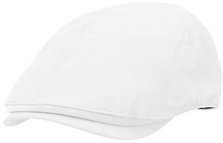 WITHMOONS Schlägermütze Golfermütze Schiebermütze Simple Newsboy Hat Flat Cap SL3026 (White)