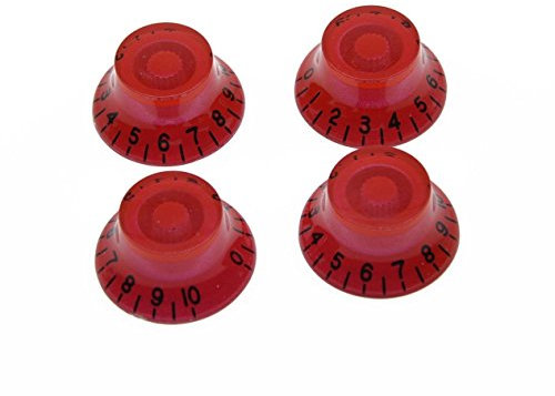 kaish 4 rot W/schwarz Nummer LP Gitarre Bell Knobs Potiknöpfe Top Hat Knöpfe für Les Paul
