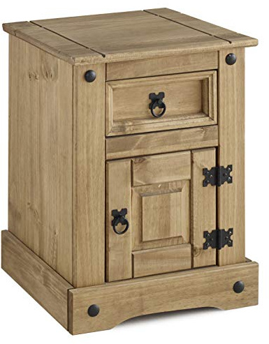 Seconique Corona Petite Bedside in Distressed Waxed Pine