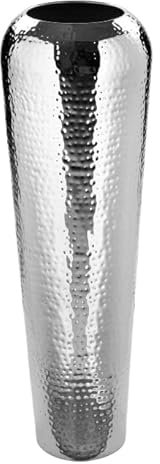 Fink TUTZI/Vase,vernickelt,gehämm./H.70cmD.22 cm