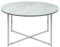 AC Design Furniture Antje Couchtisch Rund, Ø: 80 x 45 cm, Marmoroptik Weiß/Chrom, Glas/Metall, 1 Stk