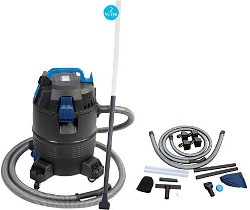 AquaForte Nass-/Trockensauger - 1400 w - Kunststoffbehälter - 35 l - 4 m Schlauch - Teich- und Poolreinigung, Schwarz
