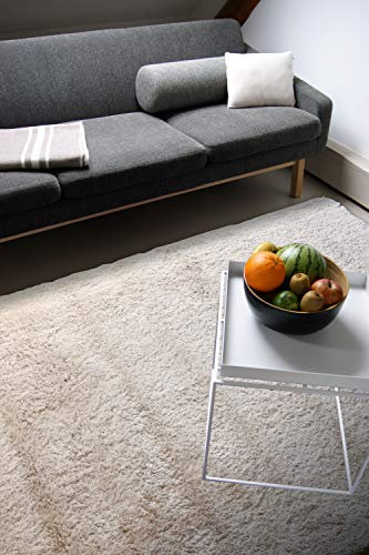 floor factory Moderner Teppich Delight beige 140x200cm - edler Designer Teppich mit flauschig weichem Flor