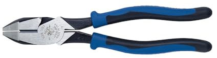 Side Cutter Linemans Pliers, High Leverage 23 cm Pliers Cut ACSR, Screws, Nails, Wire Klein Tools J2000-9NE, Black