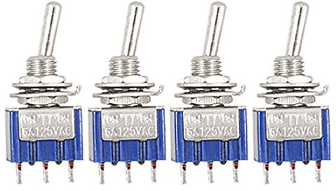 sourcing map 4 Stk. WECHSELSTROM 125V 6A 3-polig SPDT auf/Off/On 3 Stellung Mini Kippschalter Blau de