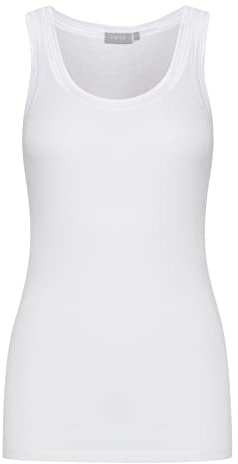 fransa FRZulu Damen Top Kurzarm Shirt Basic Tanktop mit Rundhalsausschnitt ärmellos mit Stretch Regular Fit, Größe:L, Farbe:(NOOS) White (60002)