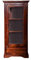 MASSIVMOEBEL24.DE Oxford Vitrine Akazie 72x40x155, Farbe:Dunkelbraun lackiert, Größe:72x40x155 cm (BxTxH)