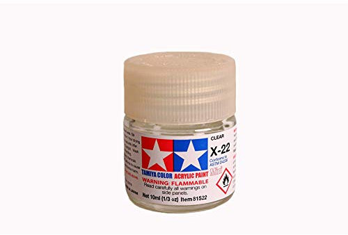 Tamiya 81522 – Peinture Acrylique Mini, Gloss Transparent Flacon de 10 ML, x-22