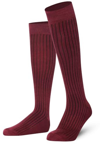 Mysocks Calzini alti al ginocchio Costola Borgogna