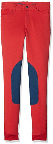 Bibi & Tina, 152, Pantaloni da Equitazione per Bambini, Colore Rosso/Blu Scuro