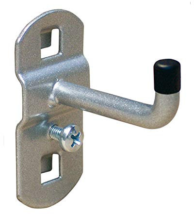 ADB Werkzeughalter Lochwand Haken Halter 25, 50, 75, 100, 150, 200 mm mit schrägen Hakenende Zubehör, Farbe (RAL):Weissaluminium (RAL 9006), Länge:150 mm