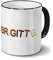 printplanet Tasse mit Namen Brigitte - Motiv Schokoladenbuchstaben - Namenstasse, Kaffeebecher, Mug, Becher, Kaffeetasse - Farbe Schwarz